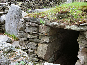 Entrance to an ancient stone structure.